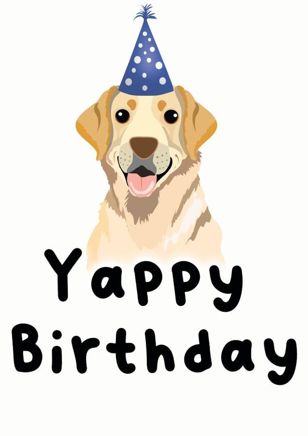Yappy Birthday Labrador Birthday card created by Hoobynoo