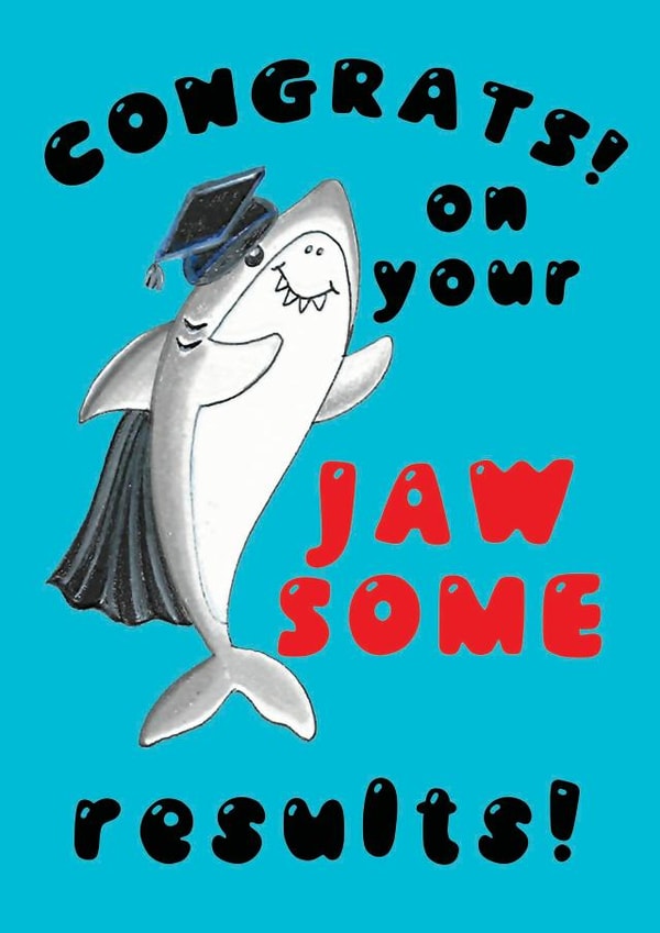 Jawsome graduation card created by Pixie Drew
