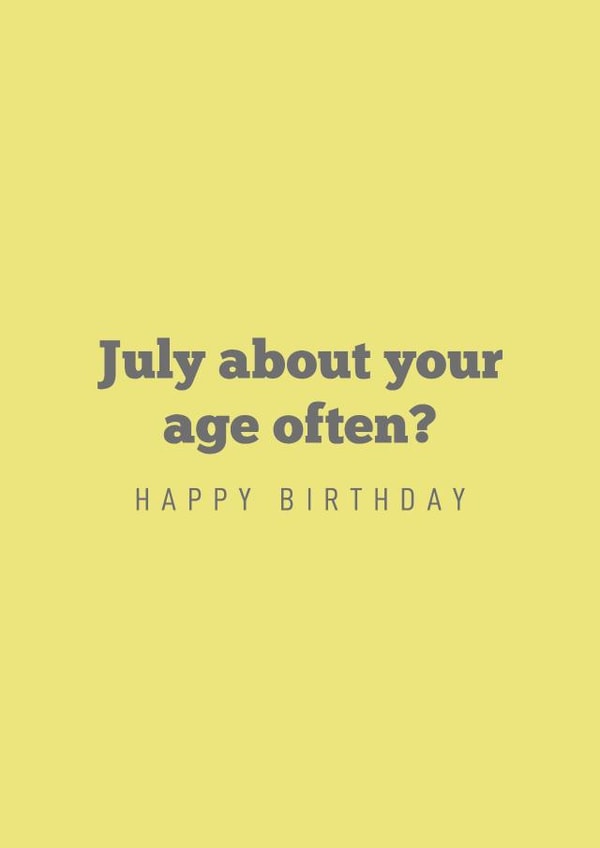 July birthday card created by Quinton cards