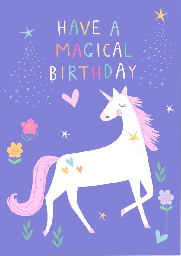 Magical Birthday unicorn card created by Pablo and Pickle Studio