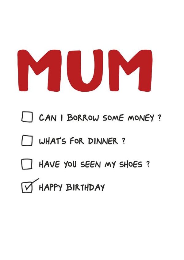 Funny Birthday Card for Mum created by Waffle & Faff