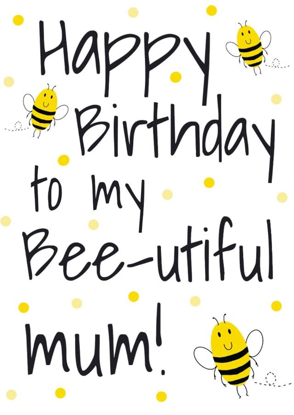 Bee-utiful mum birthday card created by AKCreativeFinds