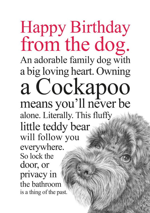 Funny Birthday Card From A Cockapoo Dog created by Coulson Macleod
