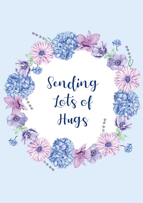Sending Lot's of Hugs Watercolour Floral Card created by Zoe-Claire