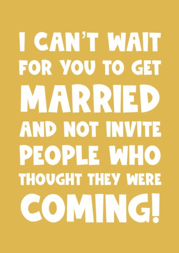 I can’t wait for you to get Married and not invite people who thought they were created by Naomi Park