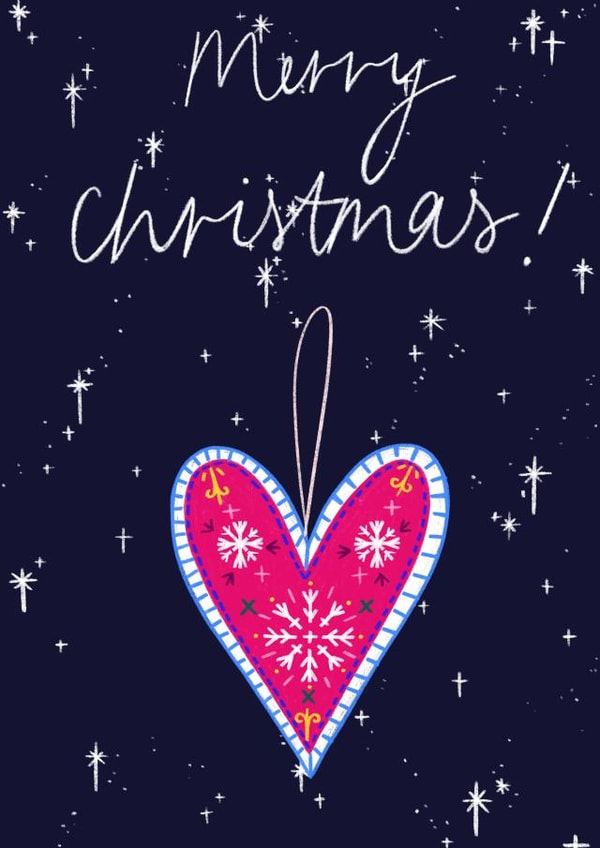 Merry Christmas Embroidered Heart Card created by Charlotte Nicholson Design