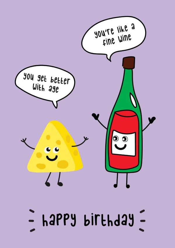 Cheese & Wine - Happy Birthday created by @Laura Lonsdale Designs