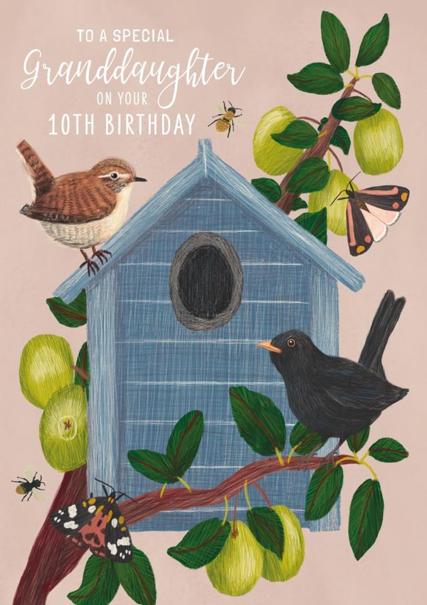 Arty 10th Birthday Card - For Granddaughter - Wildlife created by Made by Burbs