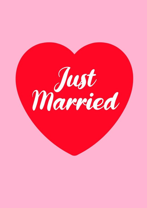 Just Married Red Heart created by OneThreeSix