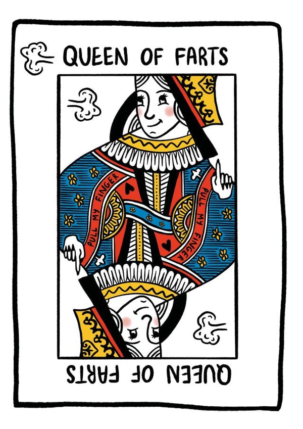 Funny Queen Of Farts Birthday Card From Kids created by Debmon Design