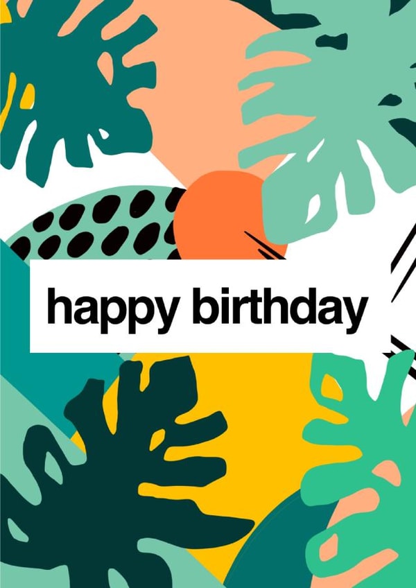 Happy Birthday Monstera Card  created by Do It Later Illustration 