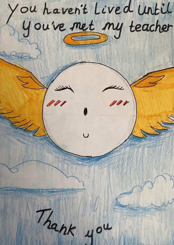 Thank you Teacher heartfelt angel card created by SJB Ladies Leadership Team