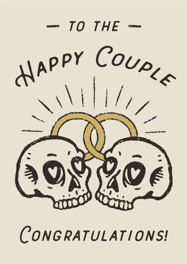 Congratulations Wedding Skull Couple Card created by Lavinia Roth