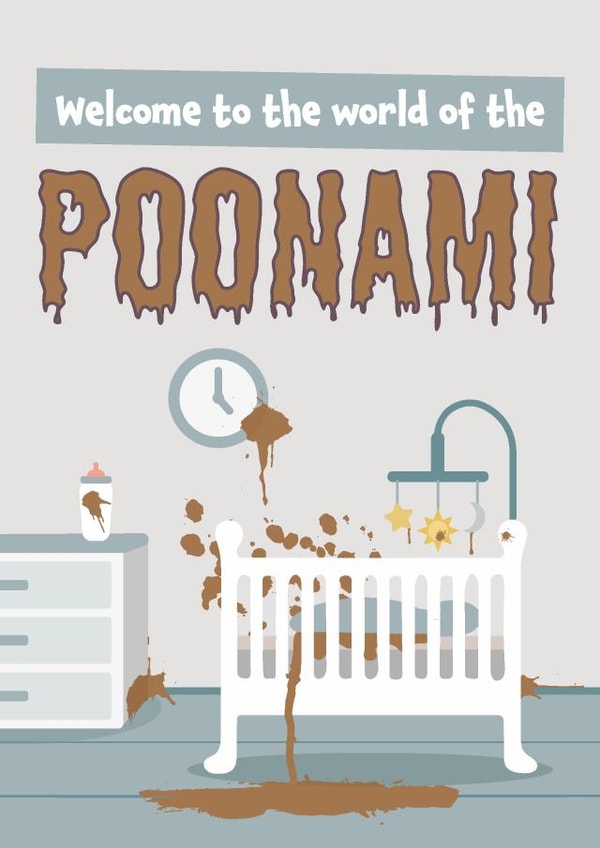 Poonami new baby card created by Paul Stevens
