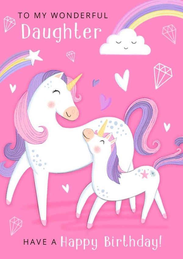 Birthday - For Daughter - For Kids - Unicorn created by Dalia Clark Design