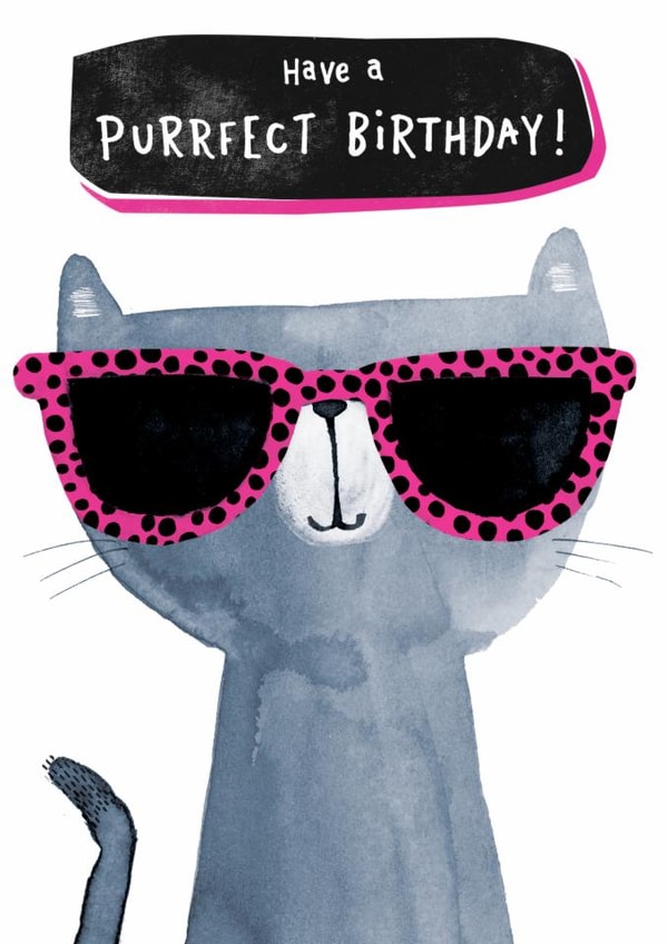 The purrfect birthday card created by iDrew Illustration