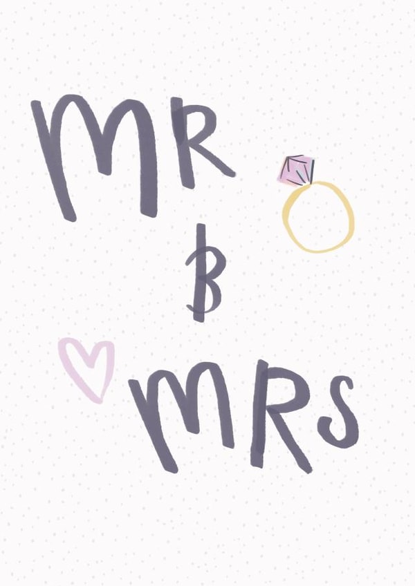 Simple Mr & Mrs Wedding Engagement or Wedding Card created by Laura Pantony