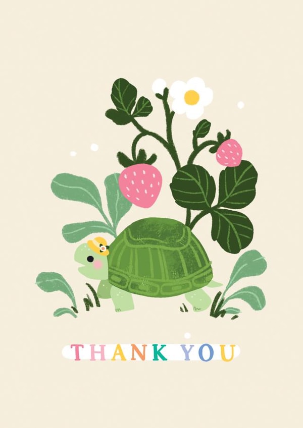Turtle and Strawberry Thank You Card created by Hux Loves Honey