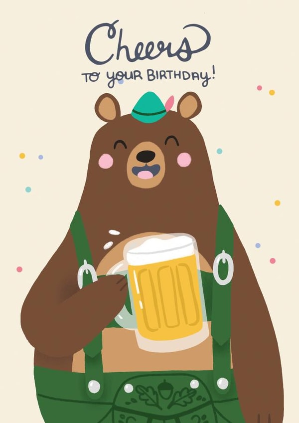 Cheers To You Birthday Bear Card created by Hux Loves Honey