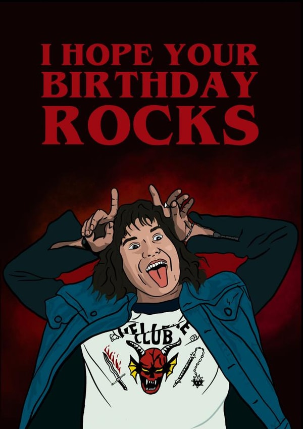 Eddie Stranger Things Birthday created by Woody's Design