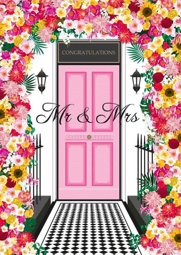 Traditional Floral Wedding Congratulations Card created by Diva Doodle Designs