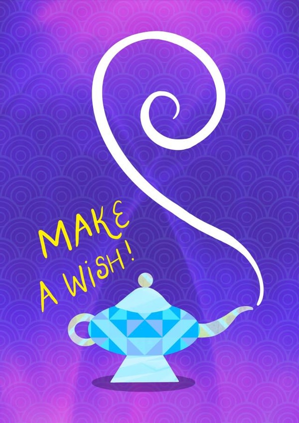 Make a wish genie birthday card created by Subasree
