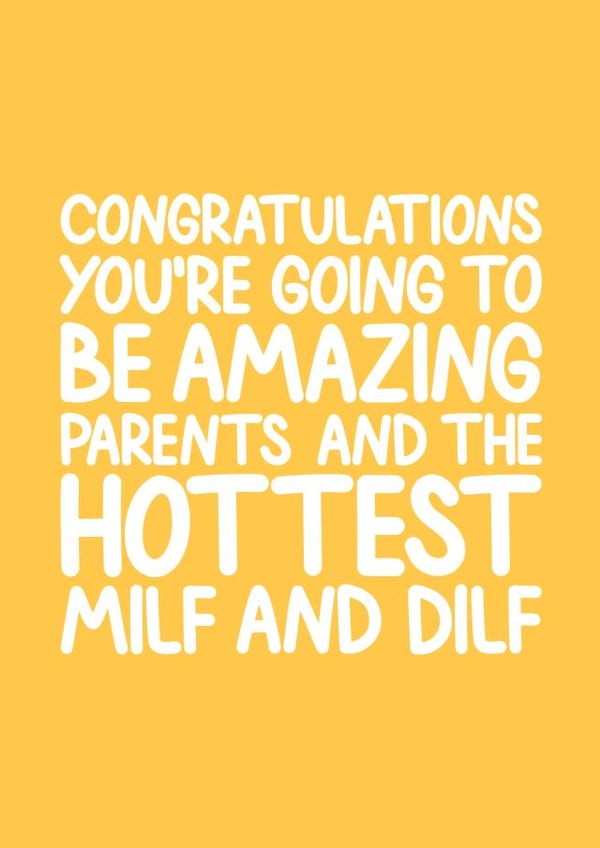 Funny Pregnancy - New Mum And Dad To Be Card - Milf And Dilf created by Naughty Nice