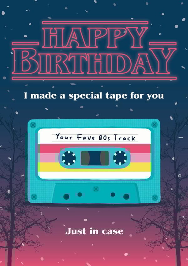 Stranger Things Birthday Cassette Tape created by Design By Day