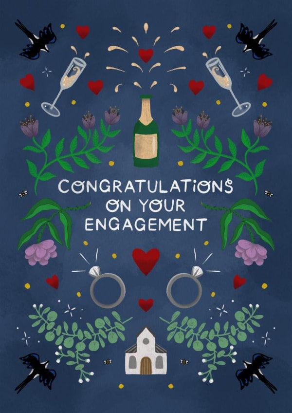 Engagement champagne celebration created by Art by Reebee