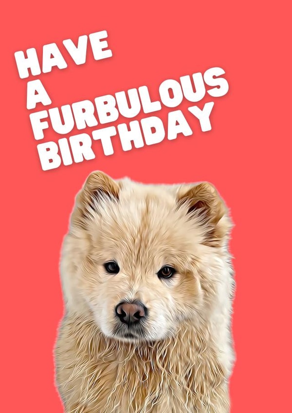 Have a Furbulous Birthday - Greeting Card created by The Daft Doodle Co.