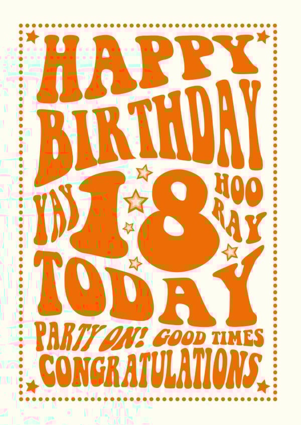 Retro Style 18th Birthday Card created by Cloud Cuckoo Design