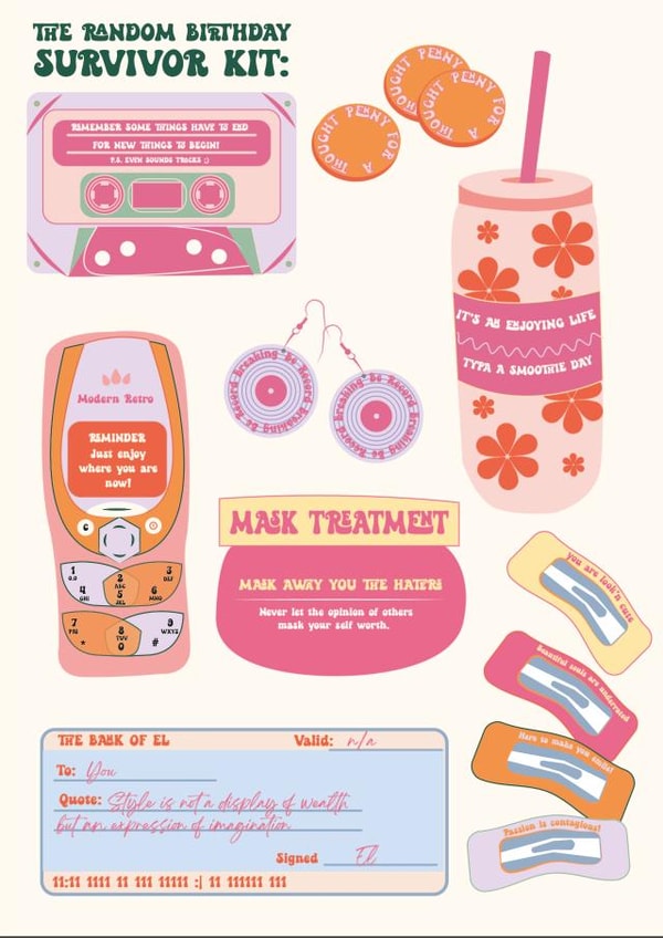 The Random Birthday Survivor Kit created by EL ILLUSTRATES