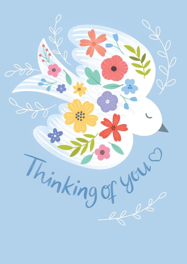 Thinking of you Dove created by Paper Valley Design Studio