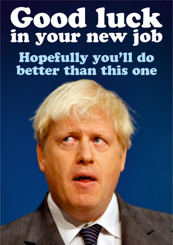 Boris Johnson New Job Card created by Dean Morris Cards