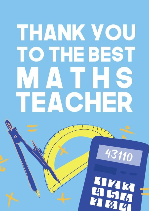 Maths teacher thank you card created by WillyBee