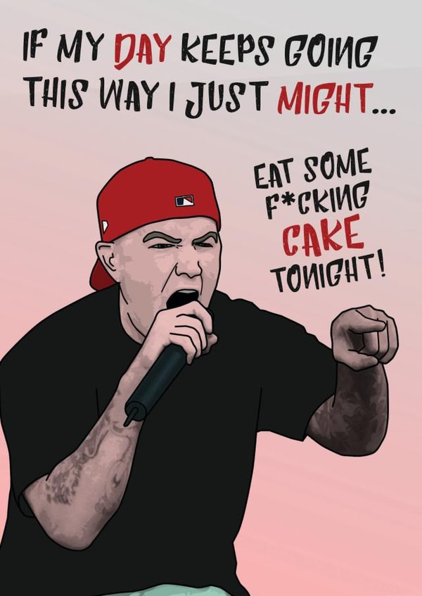Rock/Metal Music Limp Bizkit Birthday Card created by Daft as Duck