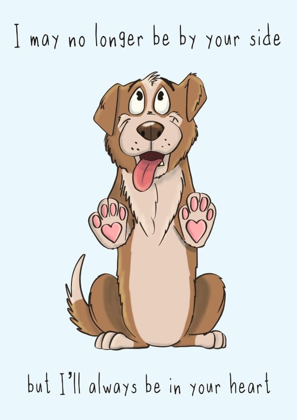 No longer by your side dog sympathy card created by Danielle Adams