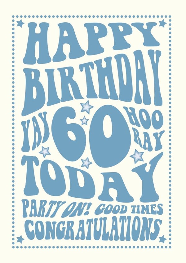 Retro Style 60th Birthday Card created by Cloud Cuckoo Design