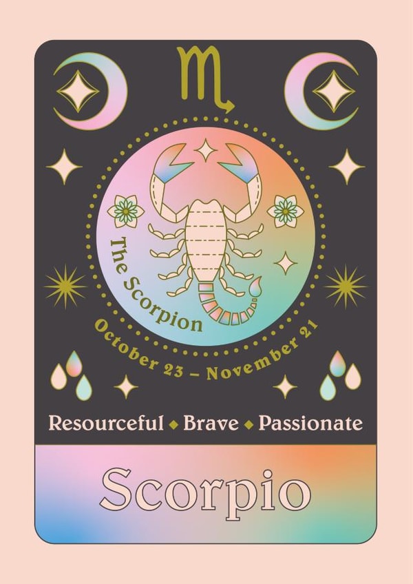 Scorpio birthday card created by Pretty Much