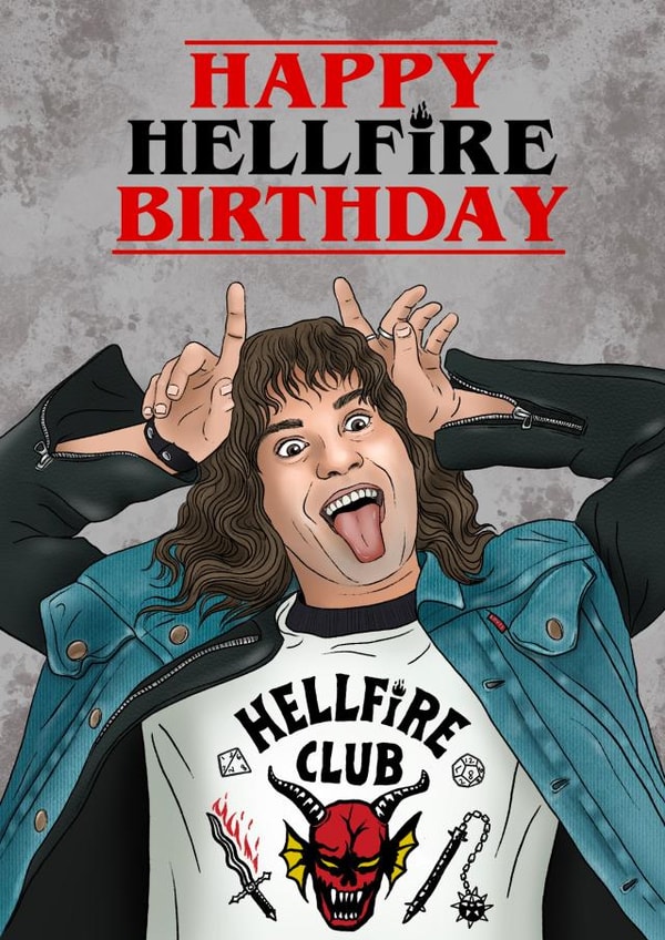 Eddie Munson birthday card. created by Swish & Scribble