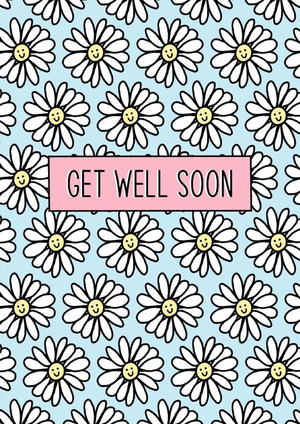 Get well soon, thinking of you, feel better, Floral card, just because, for her created by By Emma Dearling