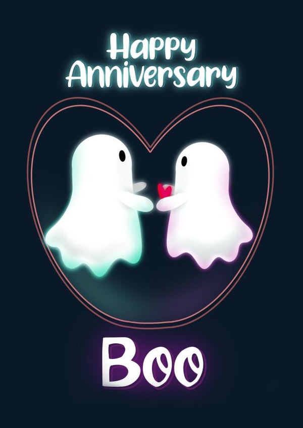 Happy Anniversary Boo, Heart Ghost Card created by JayCee Designs