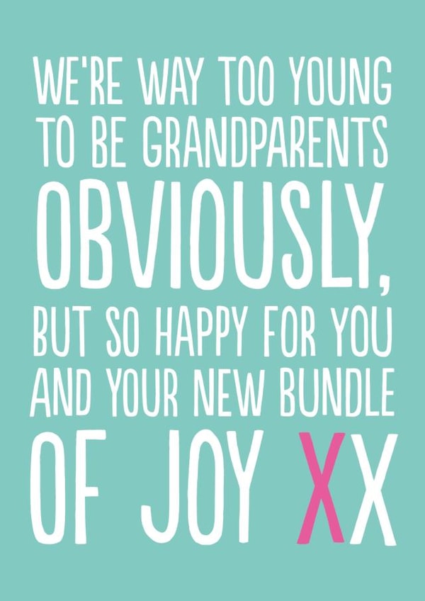 BUNDLE OF JOY NEW BABY CARD FROM GRANDPARENTS created by The Buddy Fernandez Card Co.