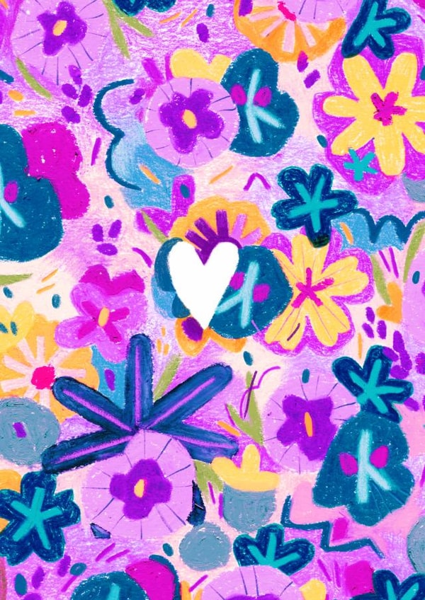 Send a smile with this flower bouquet heart card created by Sarkasik