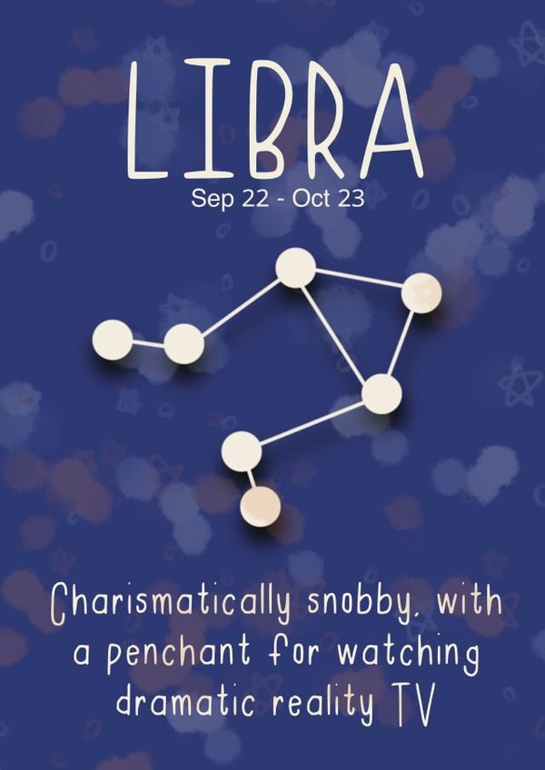 Libra funny starsign Birthday Card created by TrueTown