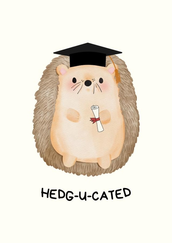 Hedgucated Graduation Card created by Sundiva Designs