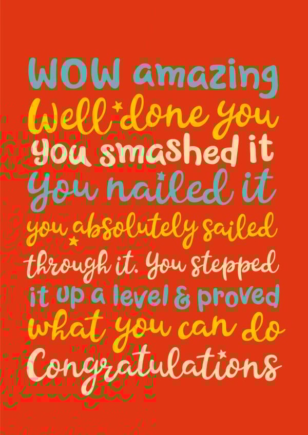 Graduation And Exam Success Congratulation Card – Well Done You created by The Typecast Gallery