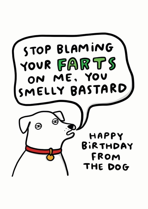 Stop Blaming Your Farts On Me - Happy Birthday From The Dog created by Arrow Gift Co