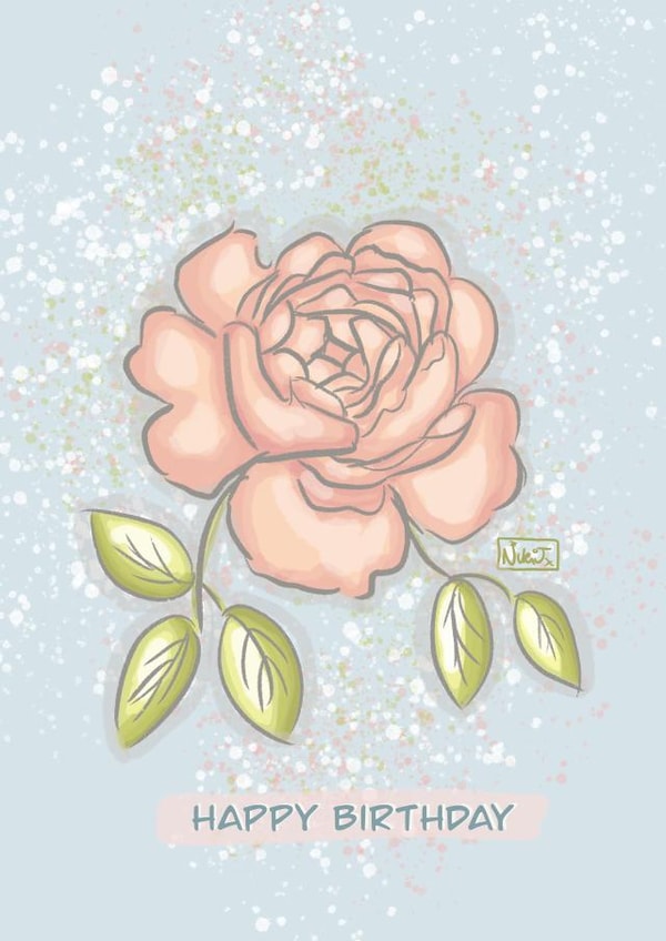 Rose Birthday Card created by Niki Jackson Art