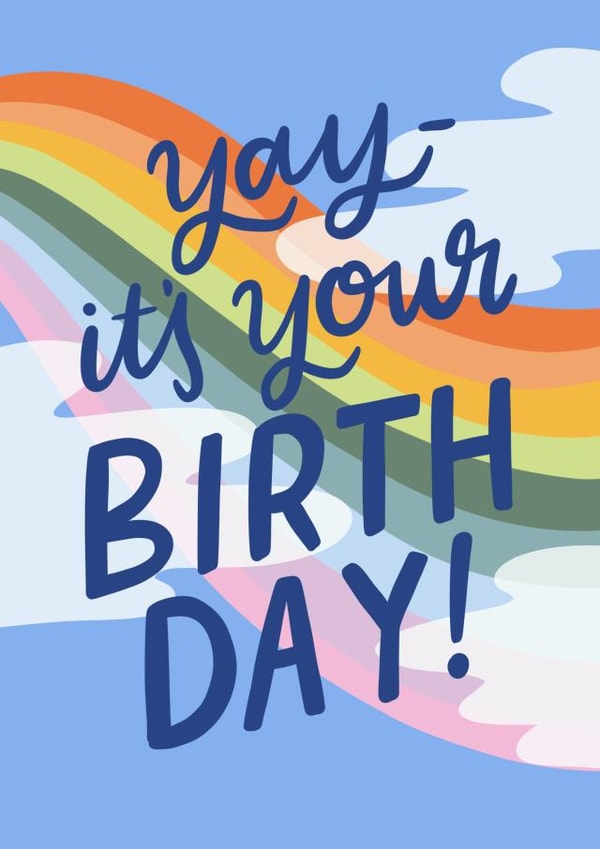 Fun Birthday Card - Rainbow - Yay created by Violet and Alfie